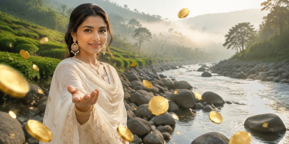 সিলেটের চা বাগানে বসে মোবাইলে রামি গেম খেলছেন একজন ব্যবহারকারী